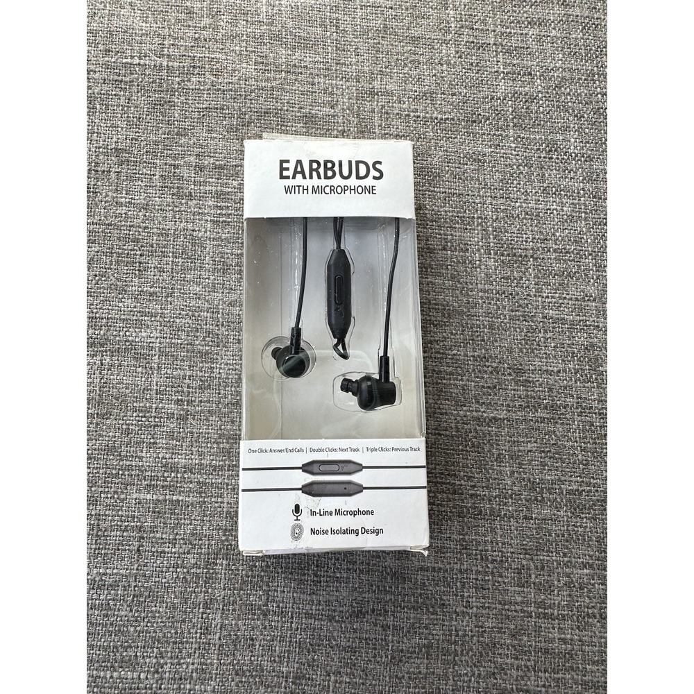 Earbuds with Microphone, Phone/Computer/Tablet Compatibility 3.5mm Black